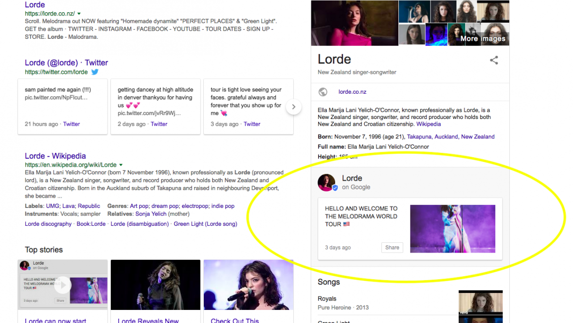 Lorde Google Search