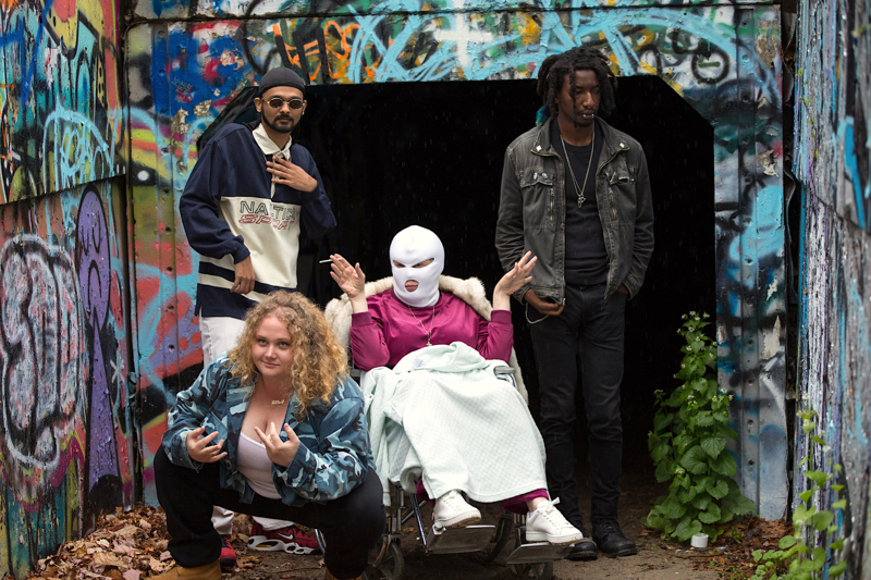 (From L-R): Danielle Macdonald, Siddharth Dhananjay, Cathy Moriarty and Mamoudou Athie in the film PATTI CAKE$. Photo courtesy of Jeong Park. © 2017 Twentieth Century Fox Film Corporation All Rights Reserved